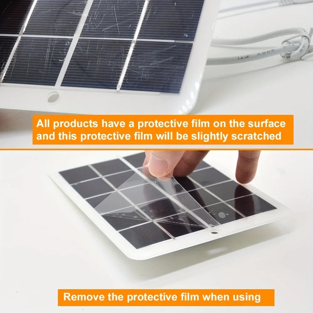 Portable Solar Panel USB Charger – Foldable 12V Mobile Power Bank Kit for iPhone, Android & Outdoor Camping