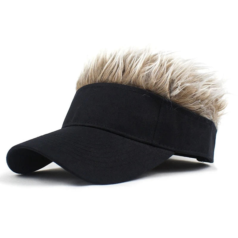 Gorra de béisbol con peluca y pelos puntiagudos - Visera informal unisex para hombre y mujer