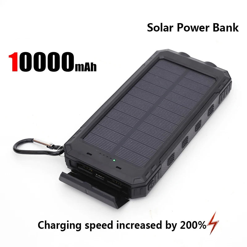 50000mAh Solar Power Bank – Portable Fast Charging External Battery with LED Flashlight & Digital Display Trekker Essentials