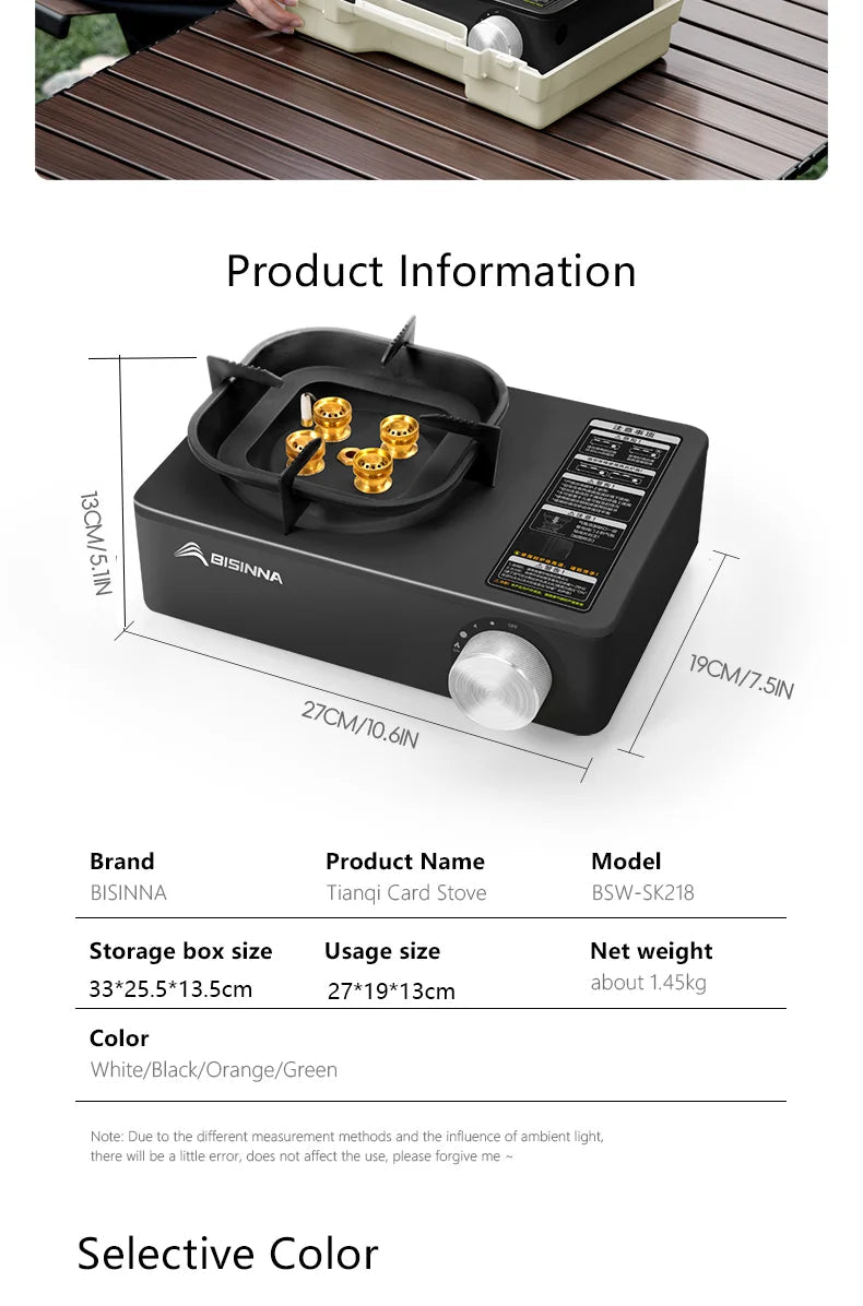BISINNA Camping Gas Stove 5800W High Firepower Outdoor Portable Cassette Burner for Picnic Hiking Trekking Trekker Essentials