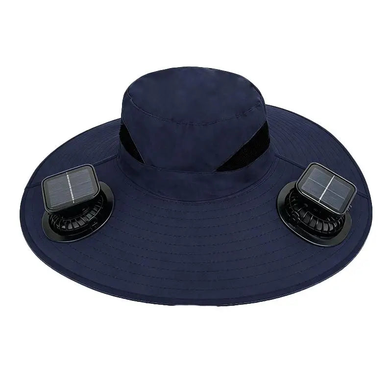 Large Size Quick Dry Bucket Hat With Solar Powered Fan USB Charging Sun Hat For Men Outdoor Hiking Camping Fishing Cooling Wear Trekker Essentials
