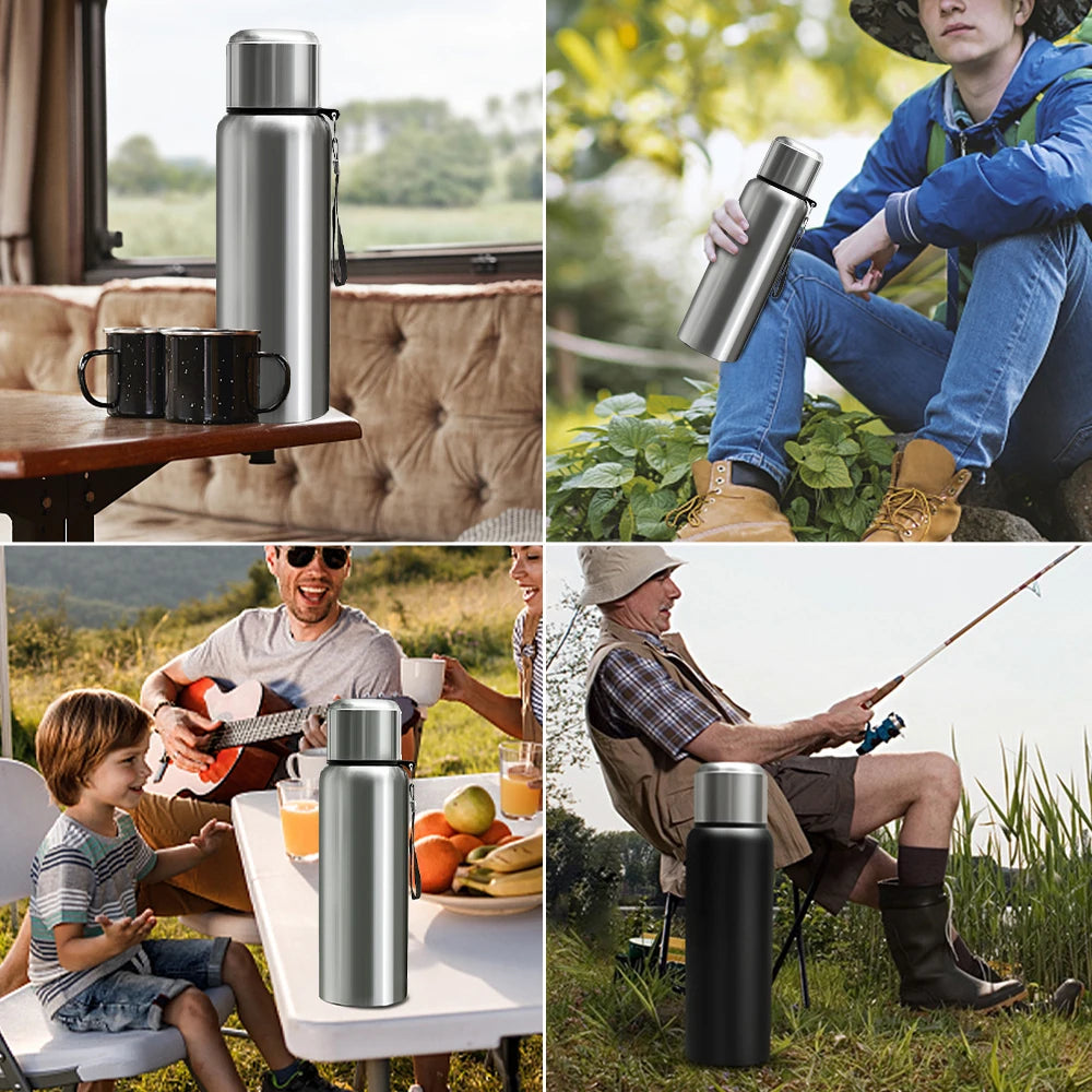Smart Vacuum Flask with LED Temperature Display | 316 Stainless Steel Thermos, 24hr Insulation, 600-1500ml