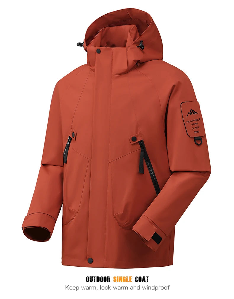 LNGXO Unisex Waterproof Outdoor Jacket Windbreaker Rain Coat for Climbing Hiking Camping Trekking Men Women Windproof Breathable Trekker Essentials