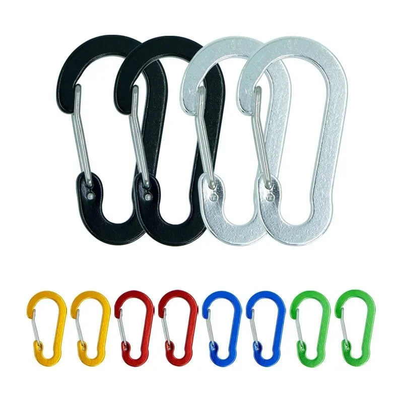 12-Piece Heavy Duty Carabiner Clip Set - Rustproof Aluminum & Stainless Steel Hooks for Camping, Hiking, Keys & Outdoor Gear