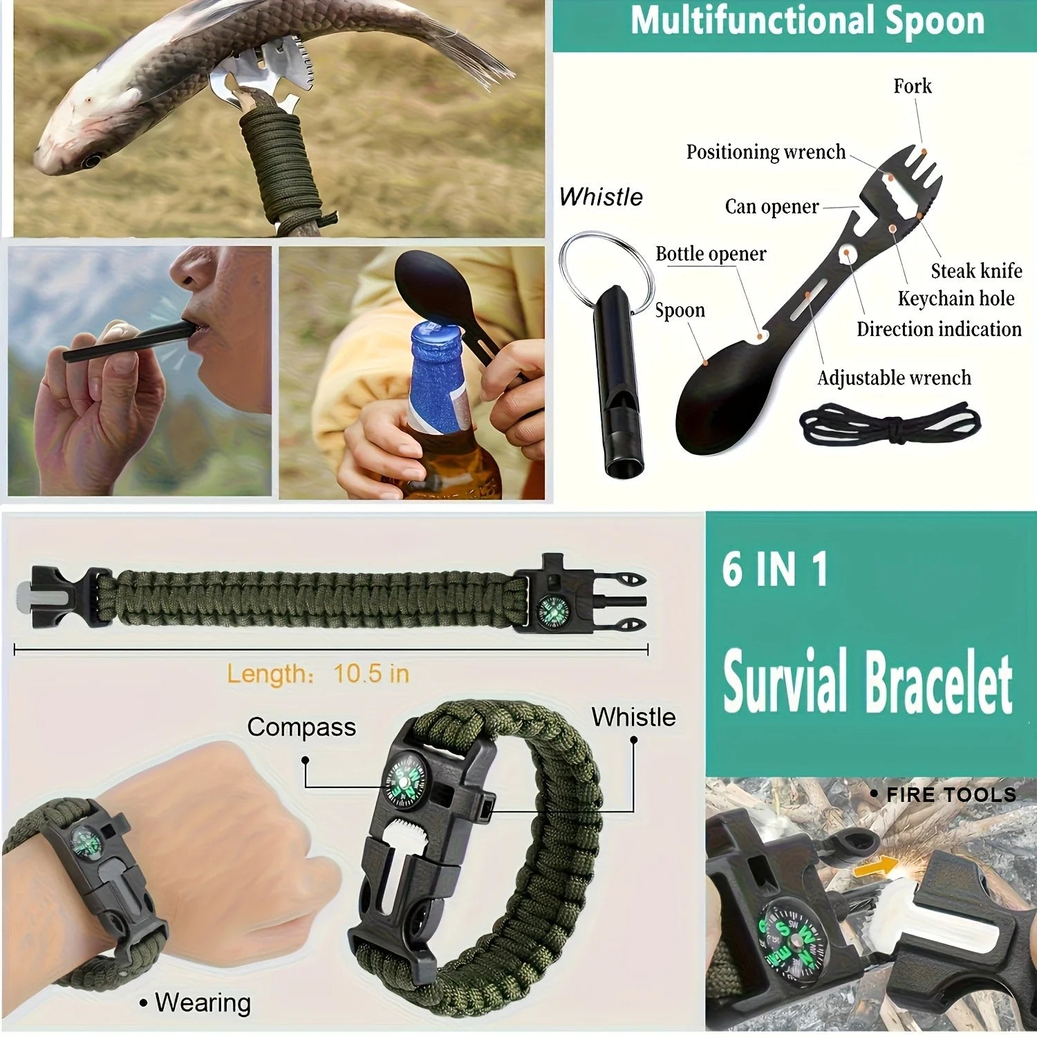 20-in-1 Survival Gear Kit – Ultimate Emergency Equipment Set for Camping, Hiking & Outdoor Adventures Trekker Essentials