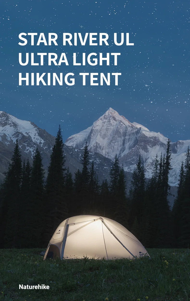 Naturehike Ultralight 2-Person Camping Tent (2025) – Waterproof 4-Season Backpacking Shelter with Aluminum Poles Trekker Essentials