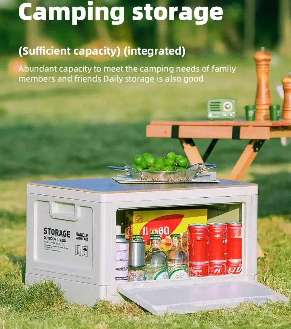 Foldable Camping Storage Box – 27L/50L Large Capacity Organizer for Outdoor, Picnic & Car Trunk