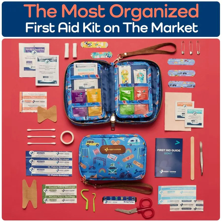 Travel First Aid Kit for Kids 130 Pc. for Car, Home, Purse, Diaper Bag amp Backpack with LatexFree Bandages Mini First Aid Kit T Trekker Essentials