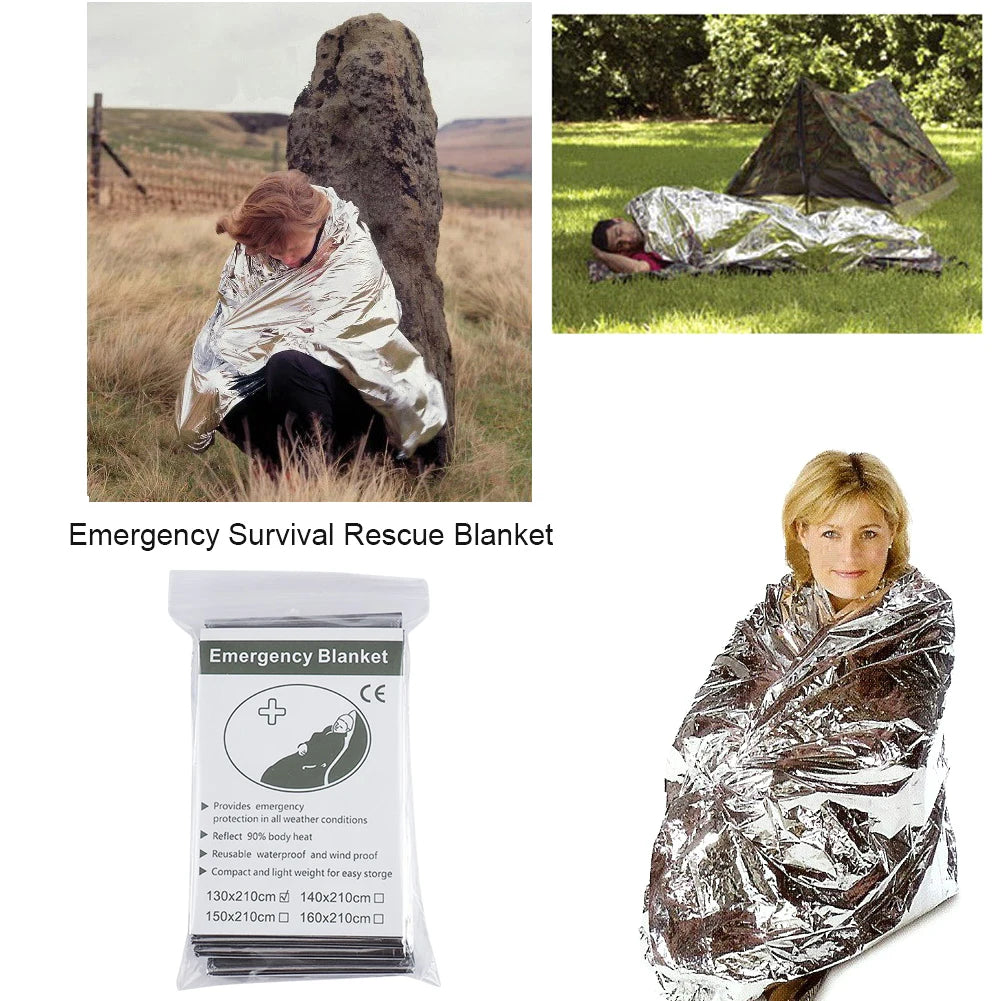 30-1PCS Emergency Rescue Blanket Outdoor Survive First Aid survival blanket Military Rescue Kit Rescue Foil Thermal Blanket ﻿ Trekker Essentials