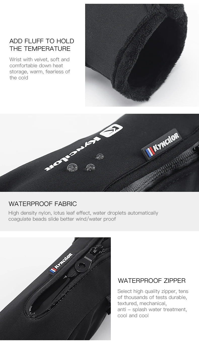 Touchscreen Waterproof Winter Cycling Gloves Full Finger Sports Riding Gloves Mountaineering & Camping