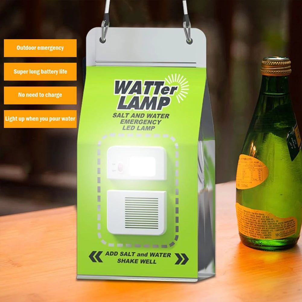 LED Salt Water Emergency Lamp Camping Energy Saving Lamp Waterproof Portable Night Fishing Lamp Travel Supplies for Car Outdoor Trekker Essentials