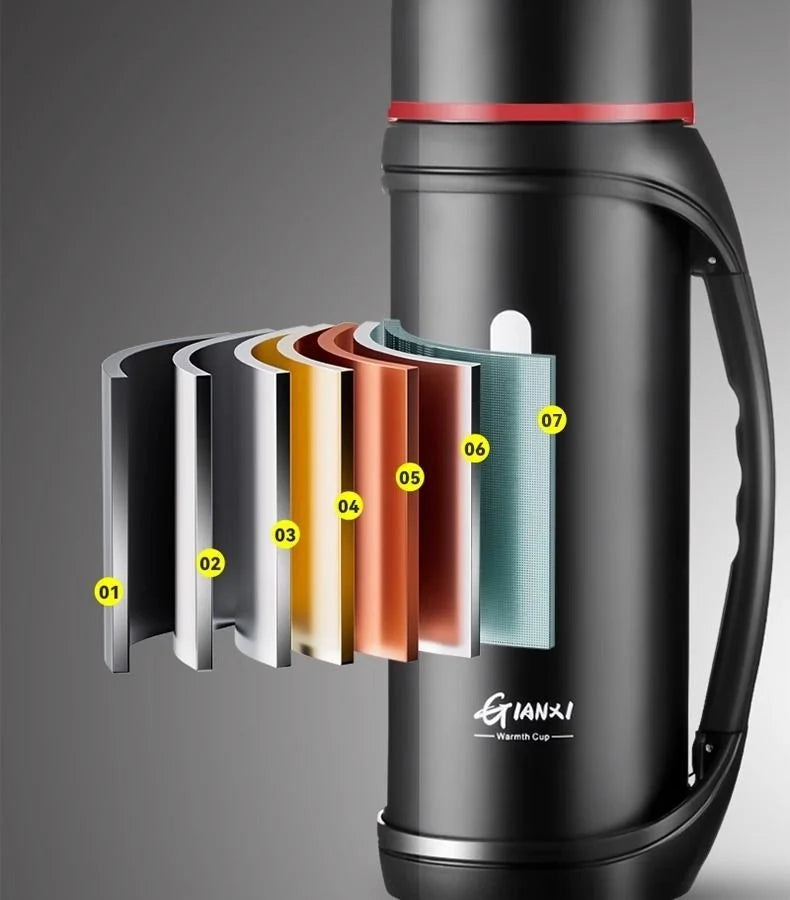 Large Capacity Camping Thermos | 2-in-1 Outdoor Travel Kettle & Cold Pot for Coffee & Hydration