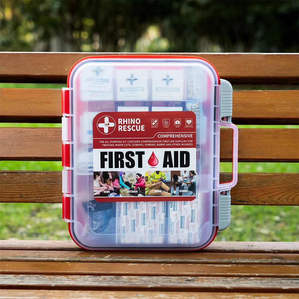 RHINO RESCUE 350-Piece First Aid Kit – OSHA-Compliant Professional Medical Kit for Home, Office & Emergency Use Trekker Essentials