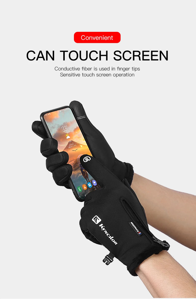 Touchscreen Waterproof Winter Cycling Gloves Full Finger Sports Riding Gloves Mountaineering & Camping