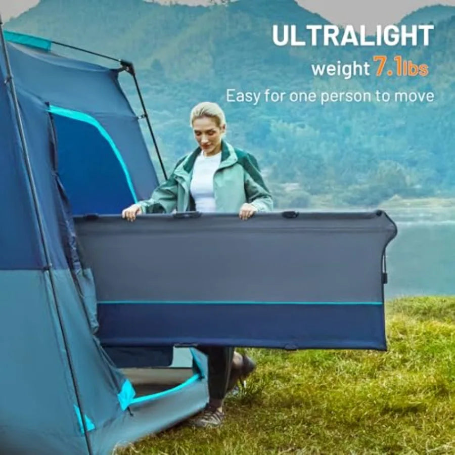 20-Second Quick Set-Up Lightweight Aluminum Folding Camping Cot with Zipper Closure and Portable Carry Bag Included Ideal for O