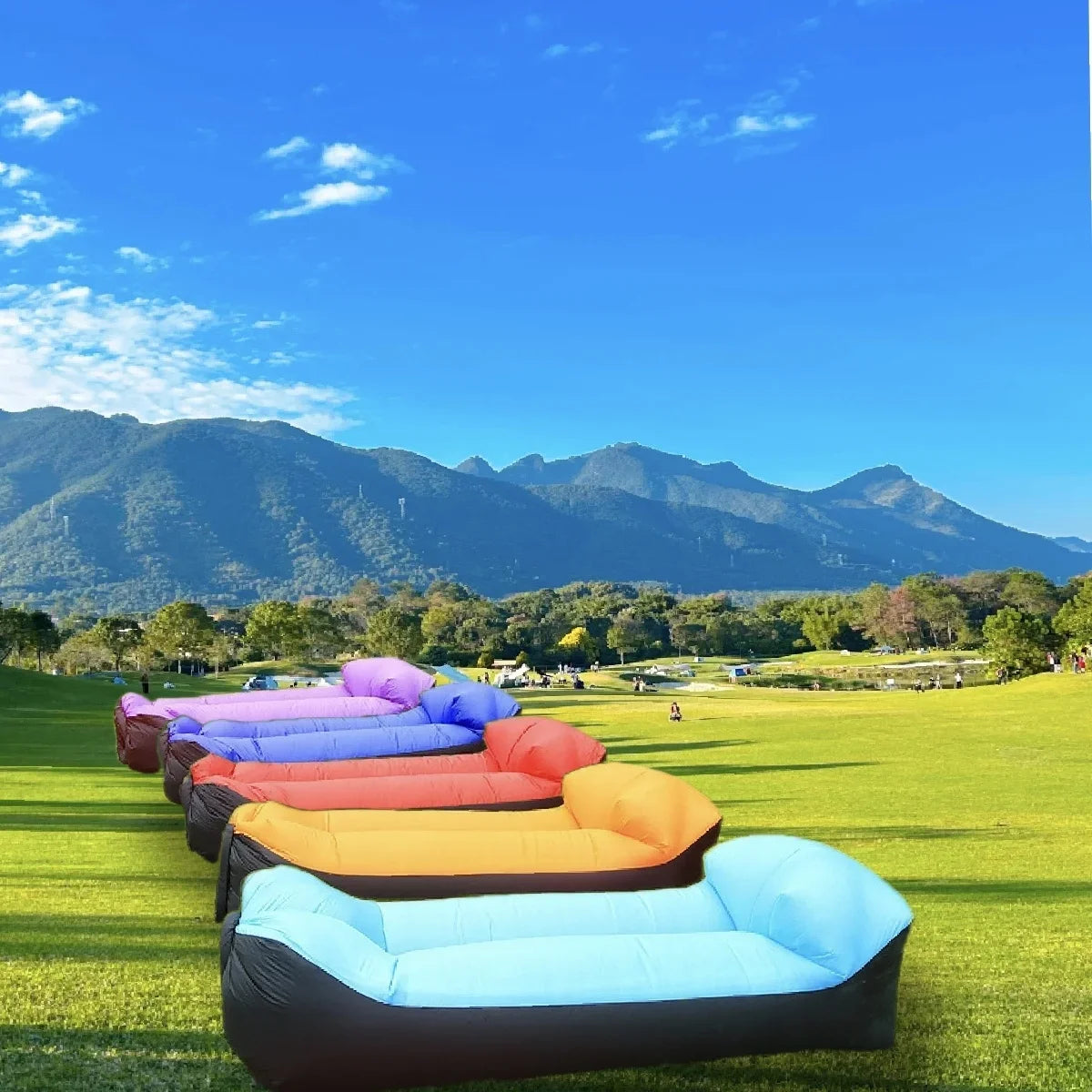 Portable Waterproof Inflatable Lounge Chair With Pillow, Quick Setup Air Sofa With Storage Bag For Camping Beach Festival Trekker Essentials