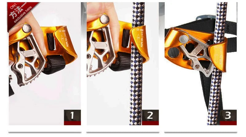 Rock Climbing Foot Ascender – Left/Right Foot SRT Ascend Device for Mountaineering & Safety