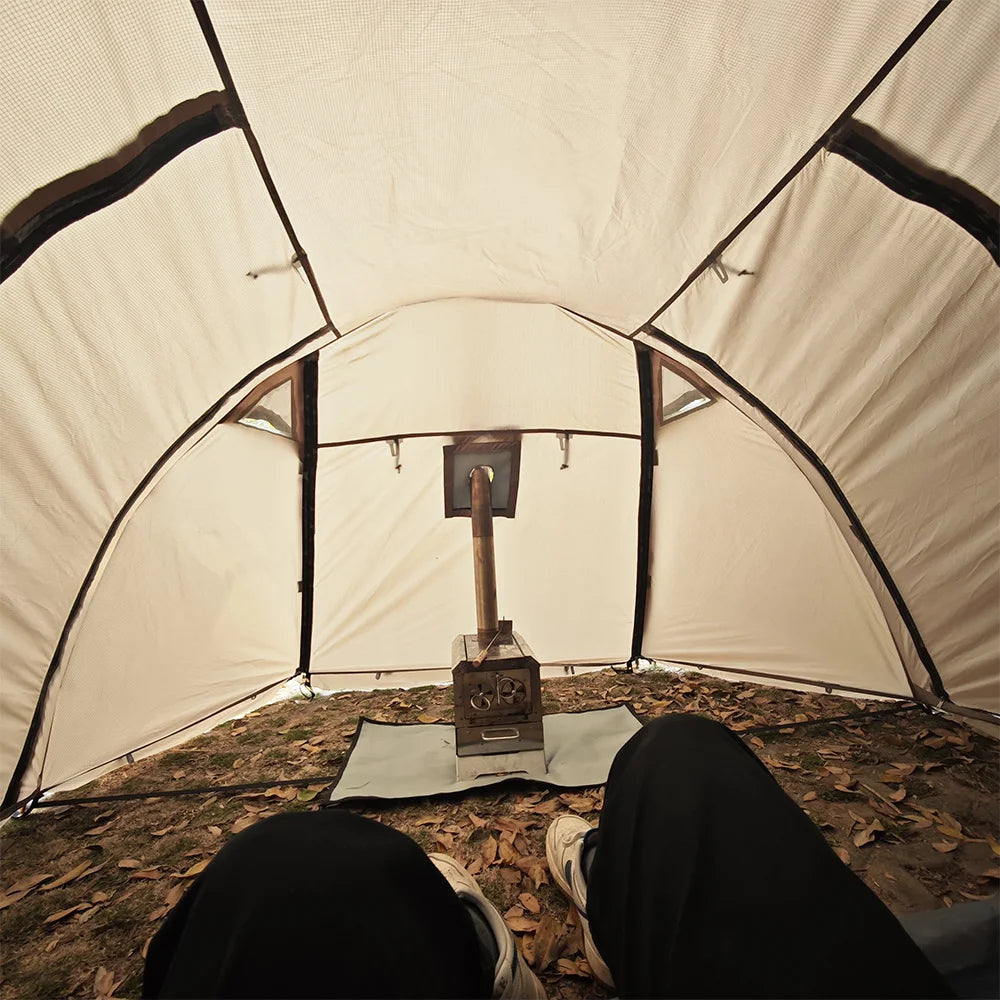 2 Person Hot Tent with Stove Jack – 4 Season Waterproof Camping Tent with Snow Skirt & Extended Vestibule Trekker Essentials