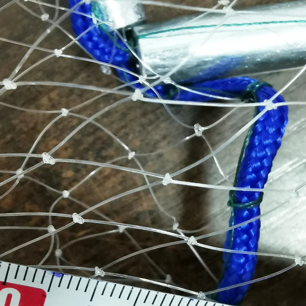 Lawaia Hand Cast Net Aluminum or Blue Plastic Ring Folding Network Steel Pendant Monofilament Nylon Fishing Line Fishnet Trekker Essentials