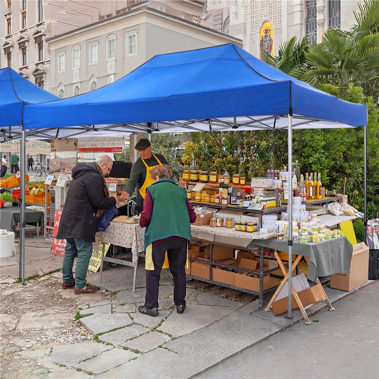 10'x15' Heavy-Duty Pop-Up Canopy Tent – Waterproof 4-Sidewall Commercial Gazebo