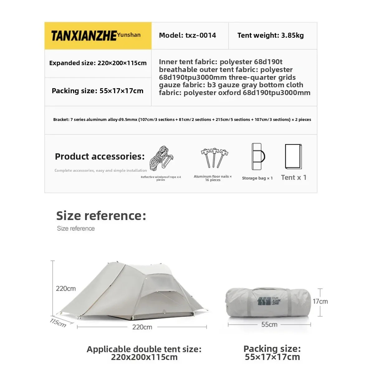 4-Season Waterproof Camping Tent – Double-Layer Rainproof Hiking Tent for Mountaineering & Outdoor Adventures