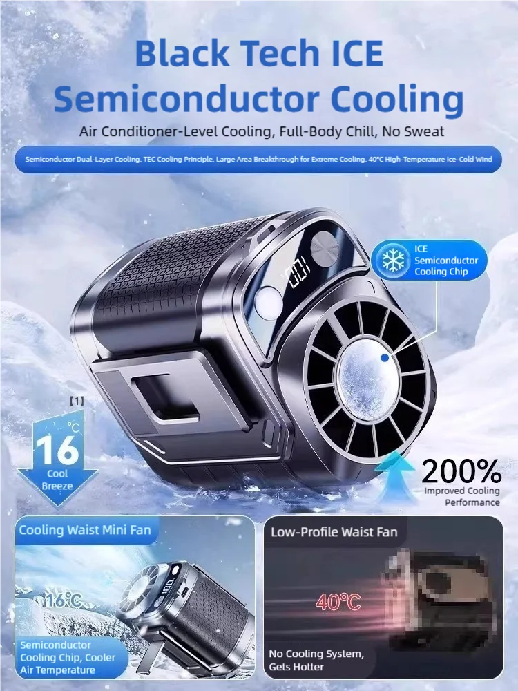 TINSOL New Portable Waist Fan with USB Charging Long Battery Life and Clamp Design for Outdoor Construction and Summer Use Trekker Essentials