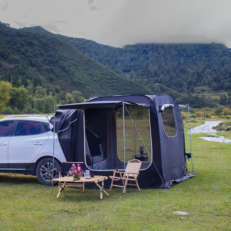 SUV Car Rear Tent – Waterproof Trunk Camping Tent with Awning for Family Outdoor Travel (5–8 Person) Trekker Essentials