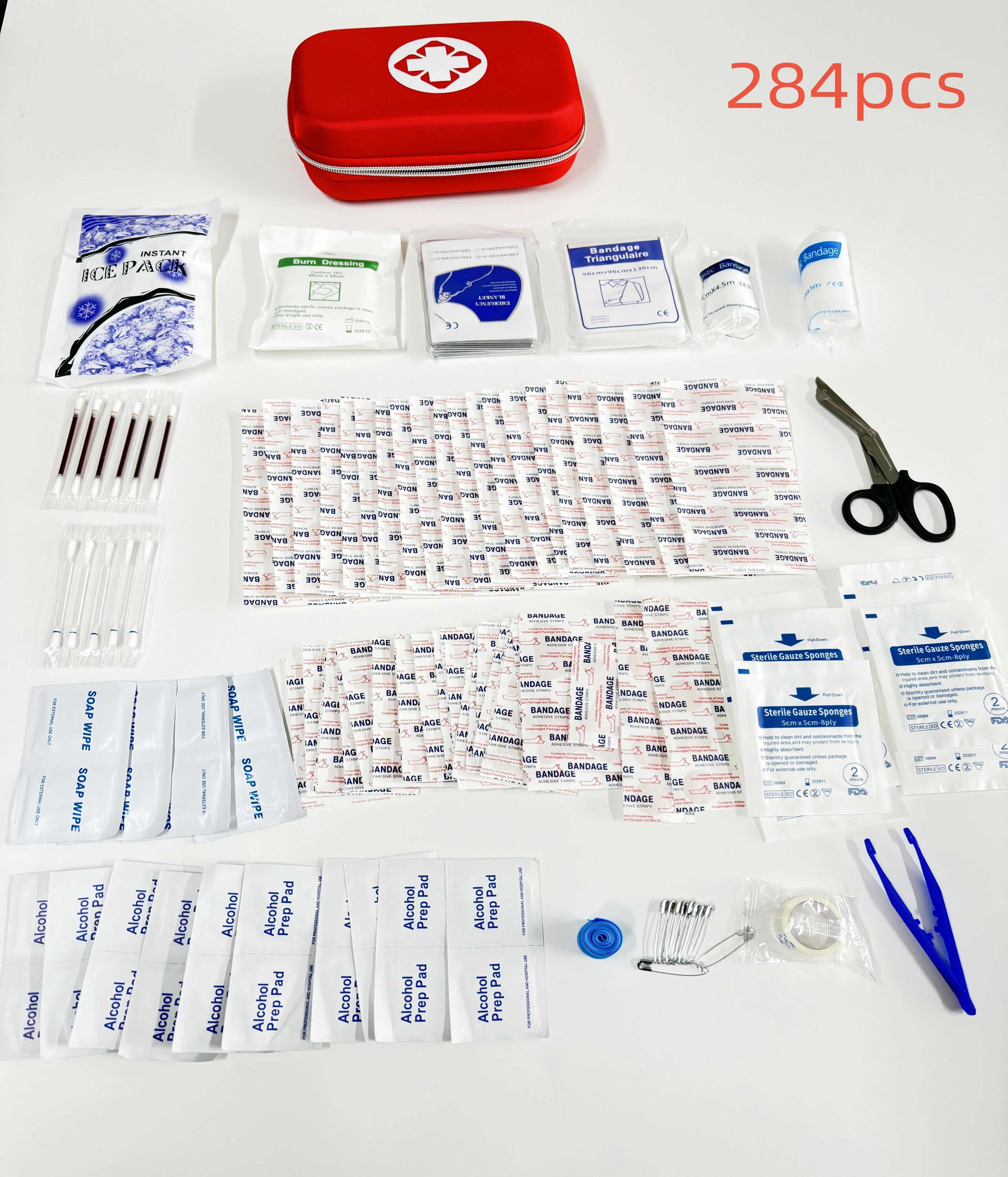 104-Piece First Aid Kit – Waterproof Hard Case Emergency Medical Kit for Travel, Home, Car & Outdoor Use Trekker Essentials