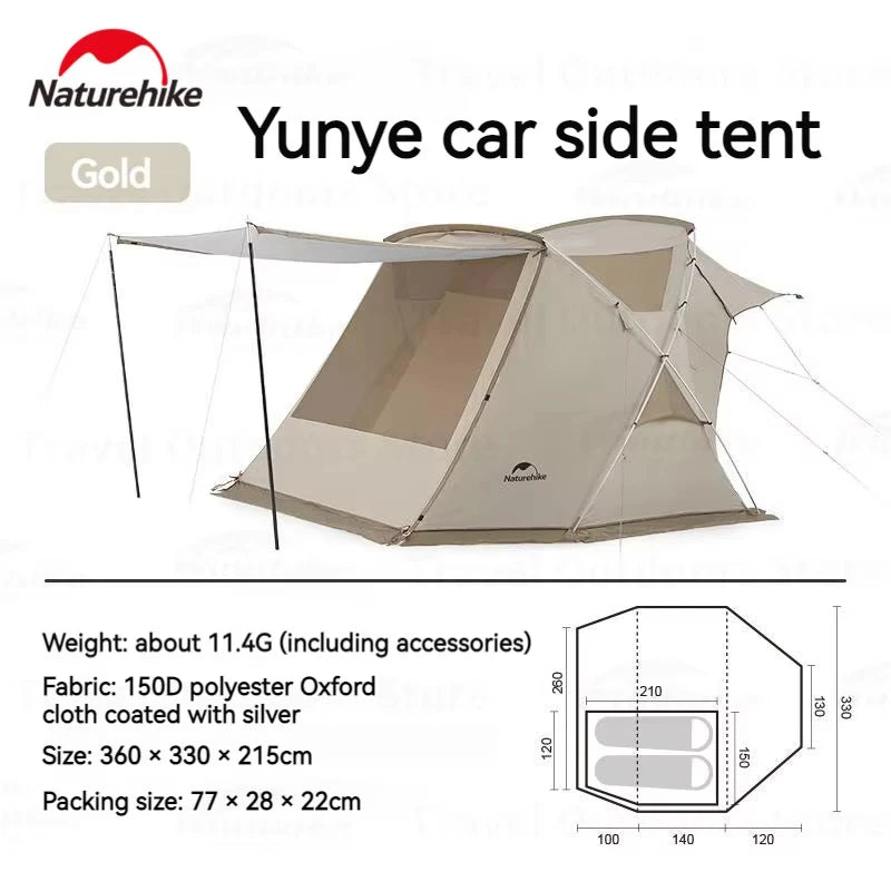 Tienda de campaña lateral Naturehike para coche: toldo todoterreno para camping y glamping
