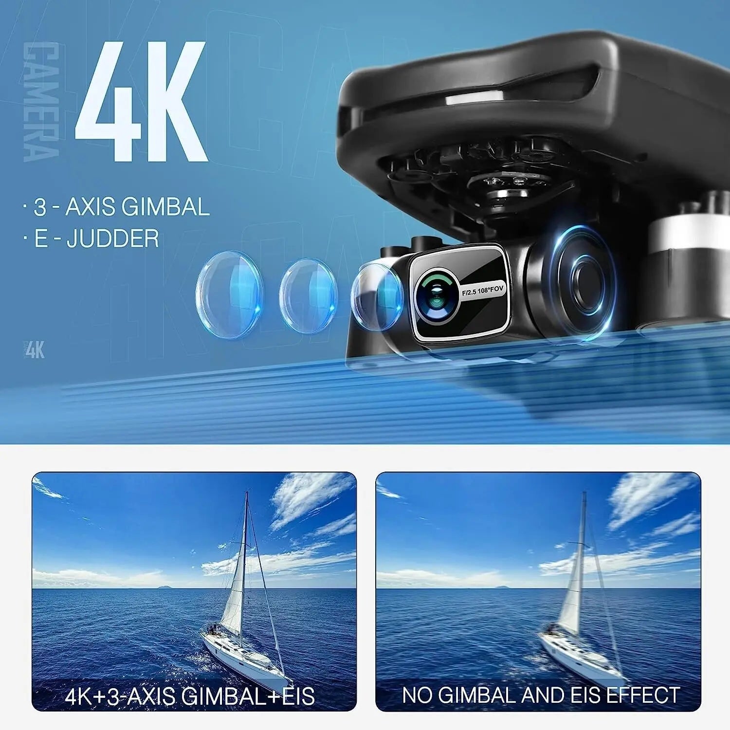 NBD GPS Drone with 4k Camera for Adults 5G WiFi Transmission EIS Technology Camera Brushless Motor Professional Drone Trekker Essentials