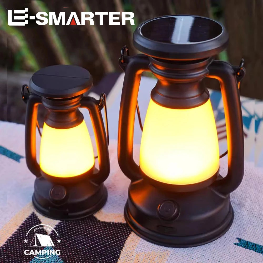 USB & Solar Rechargeable Camping Lantern – Portable LED Tent Light with 3000K–5000K Dimming, Waterproof Outdoor Lamp