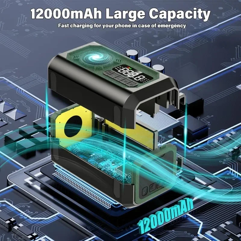 12000mAh Solar Emergency Radio – AM/FM Weather Alert, Hand Crank Power Bank, SOS Alarm & Reading Lamp for Camping, Hiking & Survival