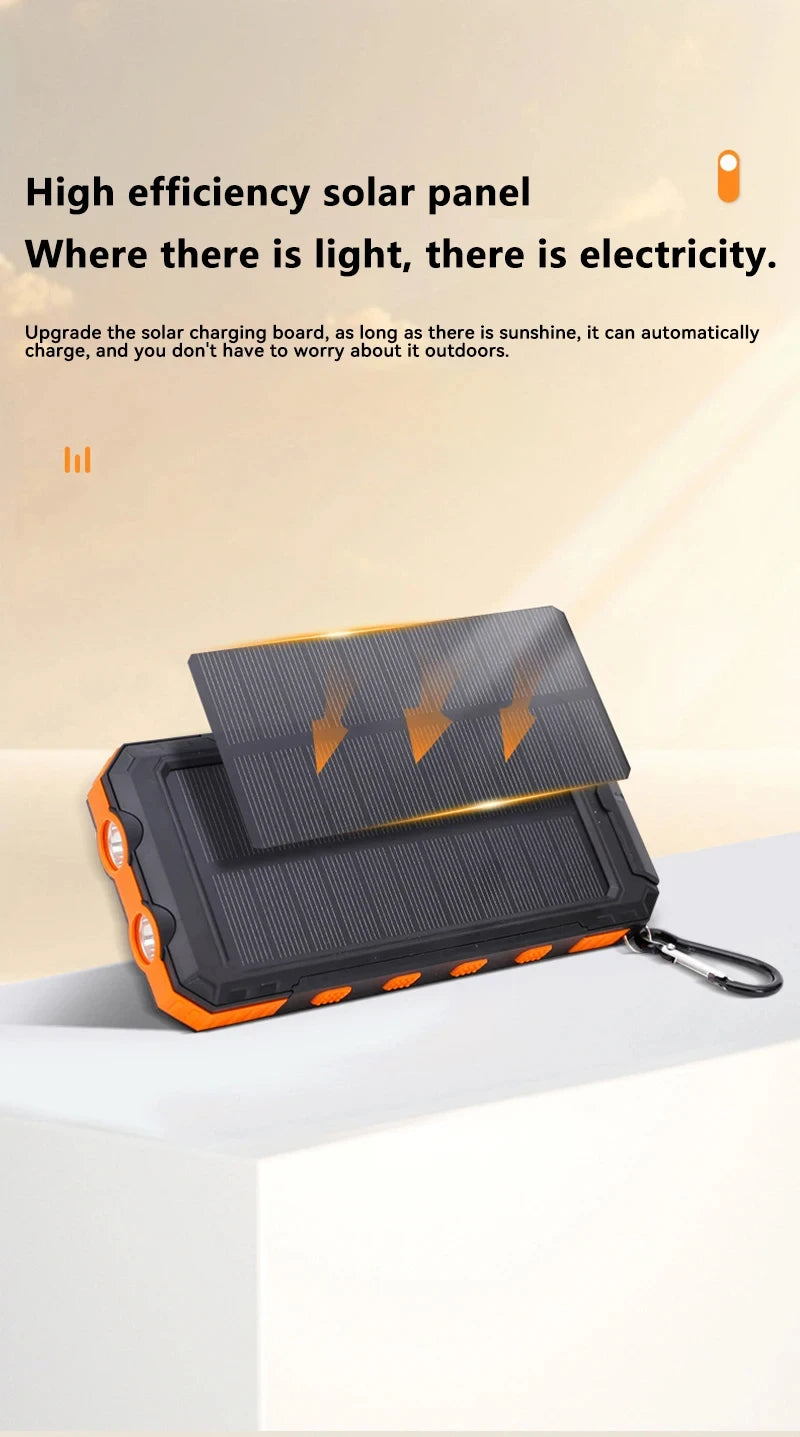 50000mAh Solar Power Bank – Portable Fast Charging External Battery with LED Flashlight & Digital Display Trekker Essentials