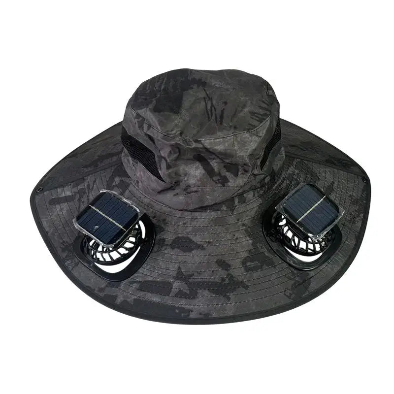 Large Size Quick Dry Bucket Hat With Solar Powered Fan USB Charging Sun Hat For Men Outdoor Hiking Camping Fishing Cooling Wear Trekker Essentials
