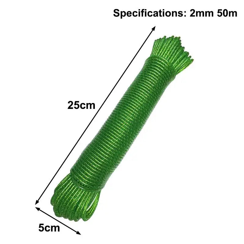 10/20/30/50M PVC Coating Steel Clothesline Outdoor Portable Clothesline Garden Camping Travel Clothes Drying Rope Trekker Essentials