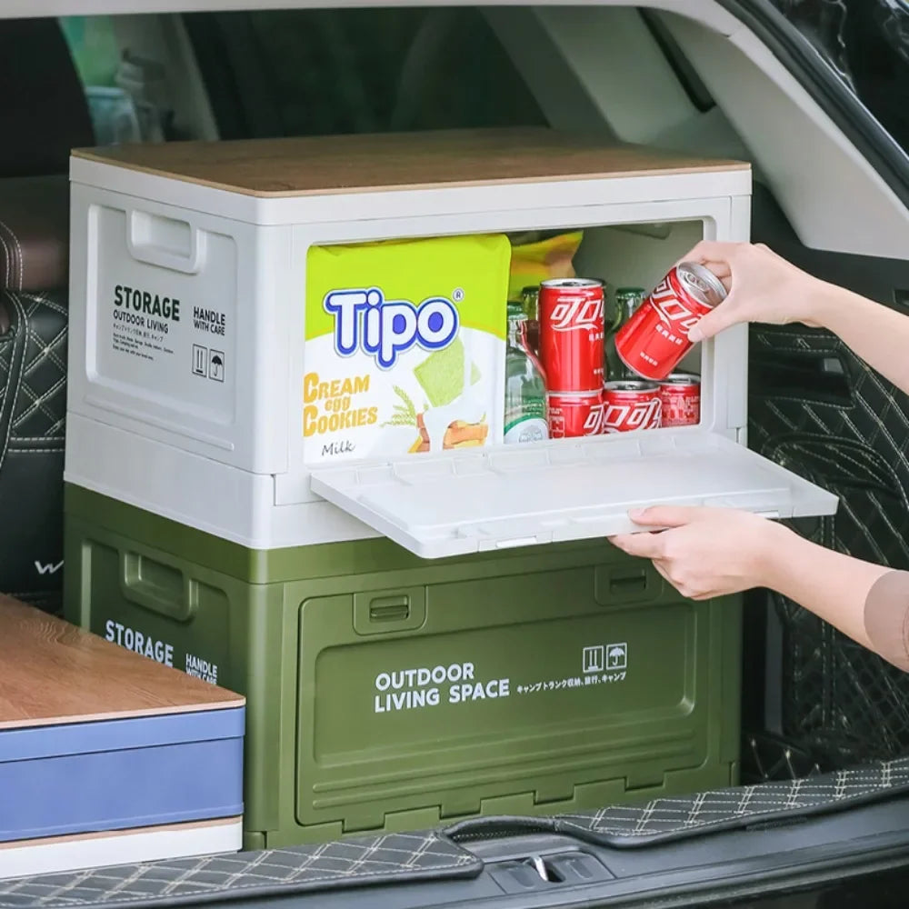 Foldable Camping Storage Box – 27L/50L Large Capacity Organizer for Outdoor, Picnic & Car Trunk