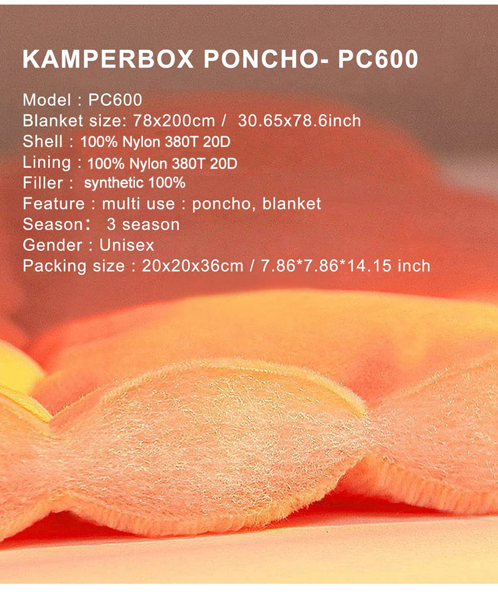 All-Season Wearable Sleeping Bag: 3-in-1 Poncho, Camping Blanket & Envelope Sleeping Bag for Adults