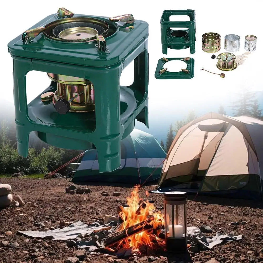 Portable Windproof Kerosene Stove | Multi-Fuel Camping Burner for Fast Cooking, Heating & Survival