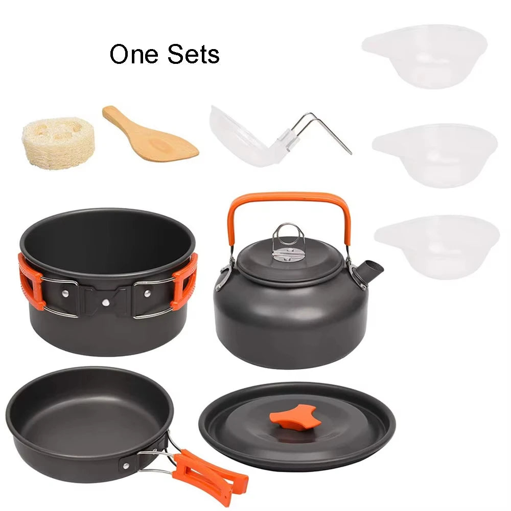 Portable Camping Cookware Set – Lightweight Aluminum Outdoor Cooking Kit for Camping, Hiking & Backpacking Trekker Essentials