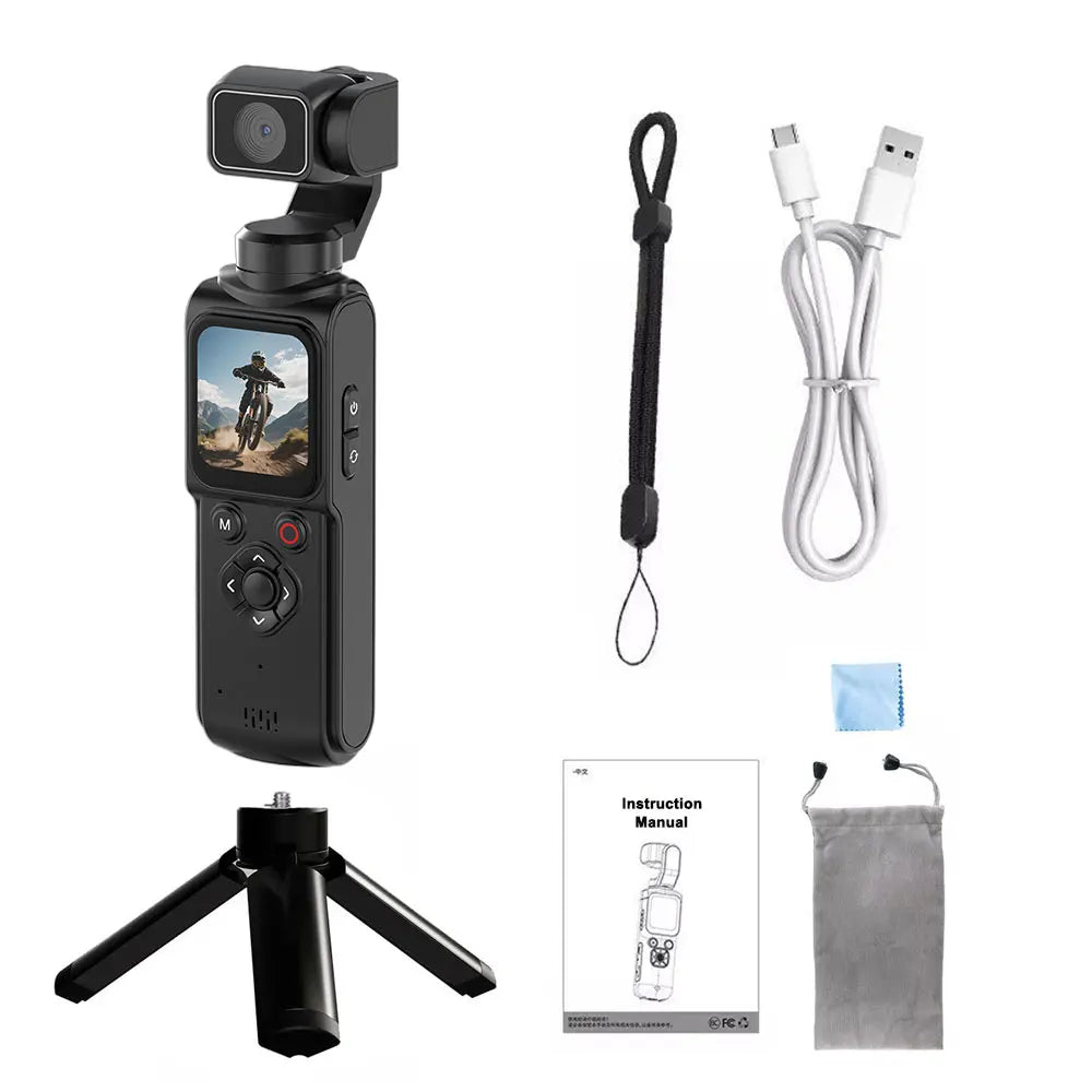 ANSVICAM 4K Wifi Pocket Vlogging Camera 330° Auto Rotatable Touch Screen Sports DV Bodycam Face Tracking Portable Action Cameras Trekker Essentials
