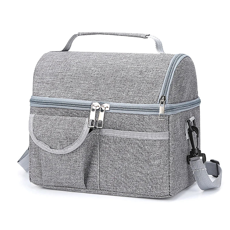 Large Leak-Proof Insulated Cooler Bag – Dual Compartment Lunch Tote for Camping & Travel