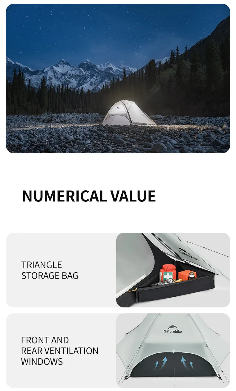 Naturehike Ultralight 2-Person Camping Tent (2025) – Waterproof 4-Season Backpacking Shelter with Aluminum Poles Trekker Essentials