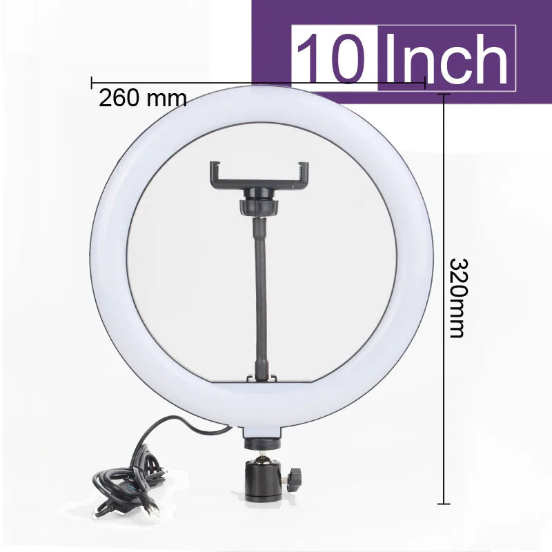 6-14" Professional Ring Light Kit with Tripod – Bi-Color 3200K-5600K LED, USB Powered for Live Streaming, Makeup, TikTok Videos