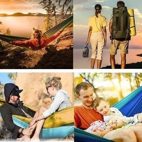 Portable Parachute Nylon Hammock for Outdoor Camping & Backyard Relaxation