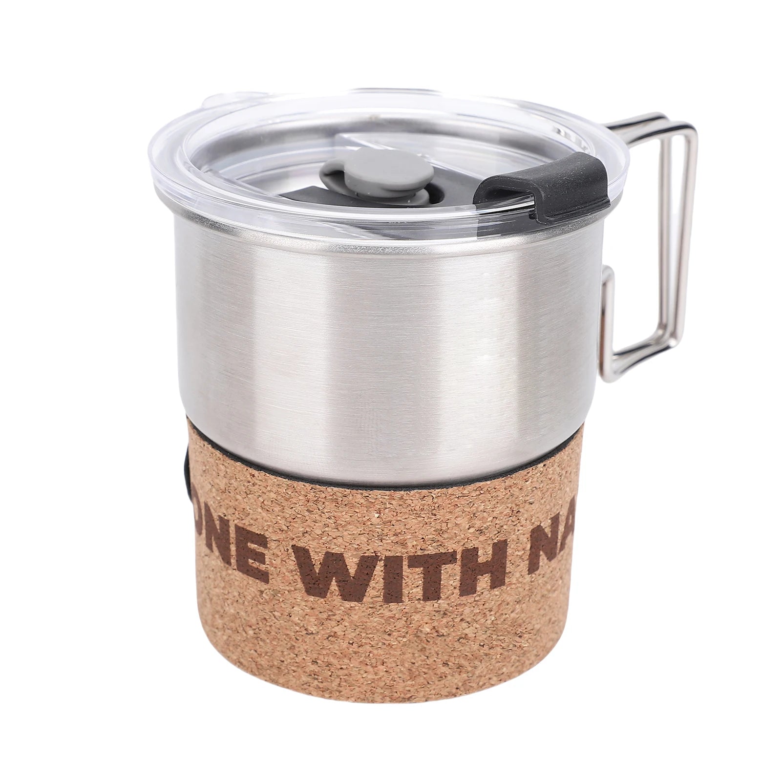 300ml Insulated Stainless Steel Camping Mug with Foldable Handle