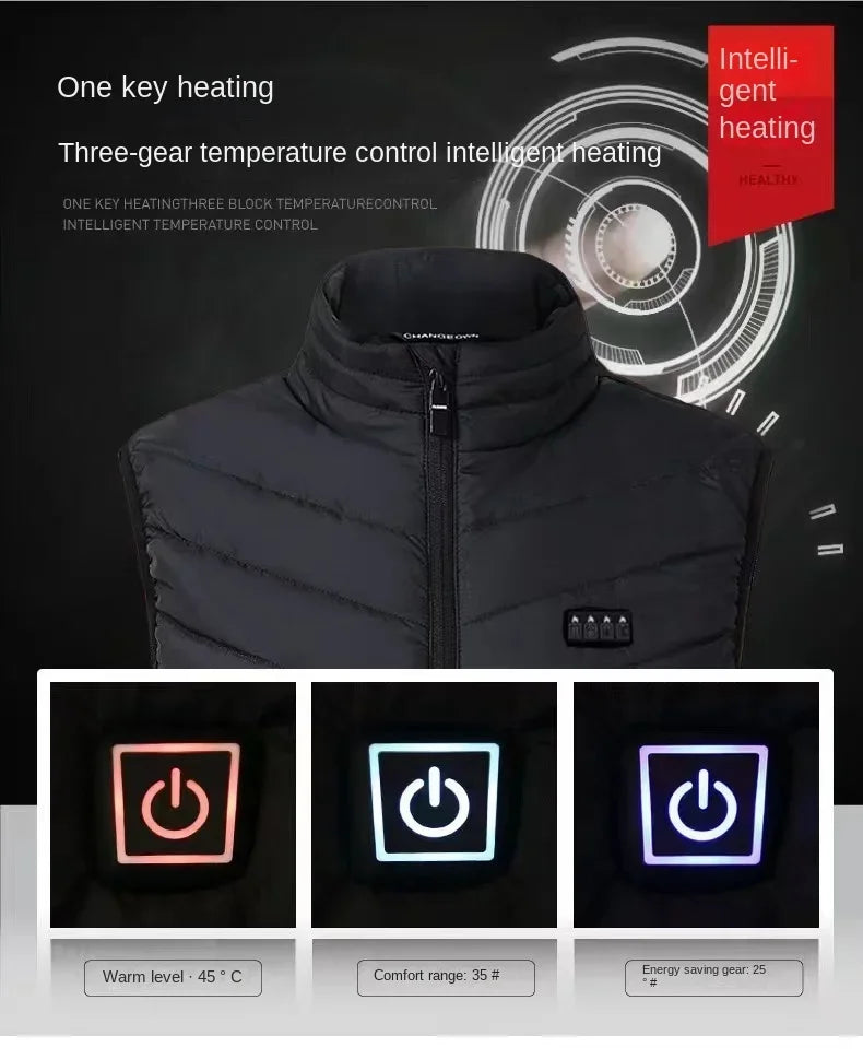 21-Zone Self-Heating Vest with USB Power | Men's & Women's Thermal Heated Jacket for Outdoor Activities
