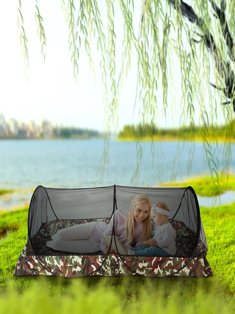 Pop-Up Mosquito Net Camping Tent – 2-Person Insect-Proof Shelter for Outdoor Travel & Cycling Trekker Essentials