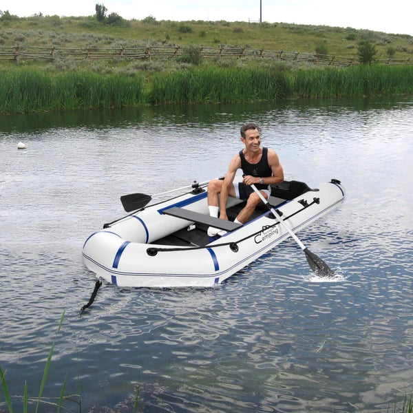 10ft Heavy-Duty Inflatable Boat with Hard Deck, 330kg Capacity for Fishing & Recreation