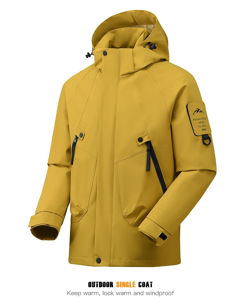 LNGXO Unisex Waterproof Outdoor Jacket Windbreaker Rain Coat for Climbing Hiking Camping Trekking Men Women Windproof Breathable Trekker Essentials
