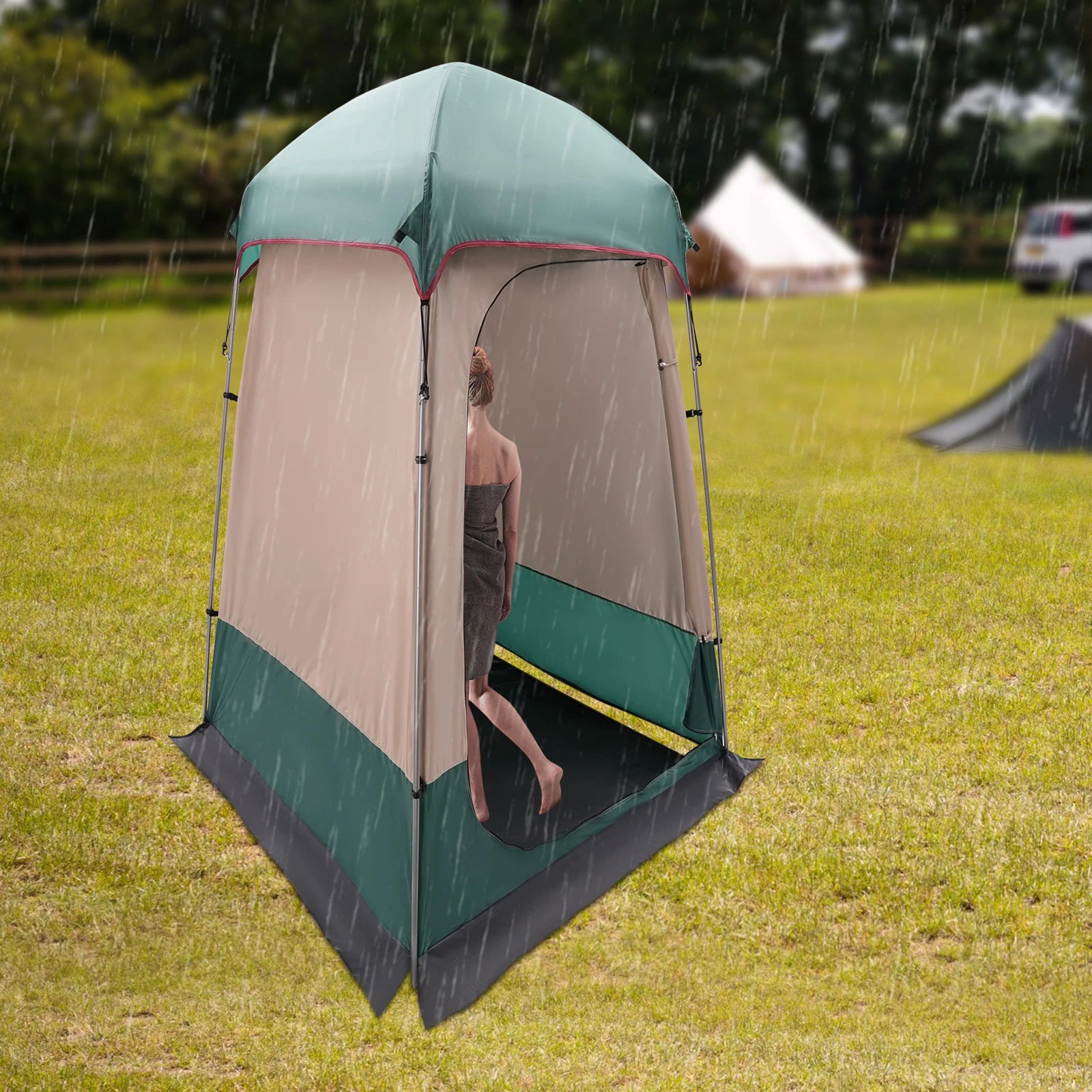 Portable Shower & Toilet Tent - 160x160x240cm Outdoor Privacy Shelter for Camping & Beach